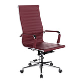Nautilus Designs Aura Contemporary High Back Bonded Leather Executive Office Chair With Fixed Arms Red - BCL/9003/OX DD